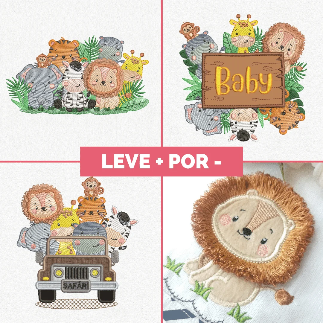 Matrizes de Bordado - Leve + pague - [ Montagens Safári + Leão Fringe]