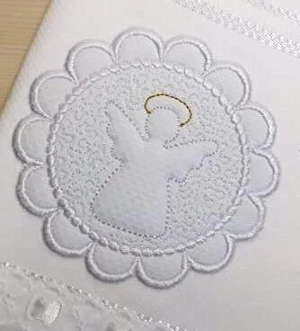 Matrizes de Bordado - Moldura e Chaveiro Anjo - Técnica Trapunto