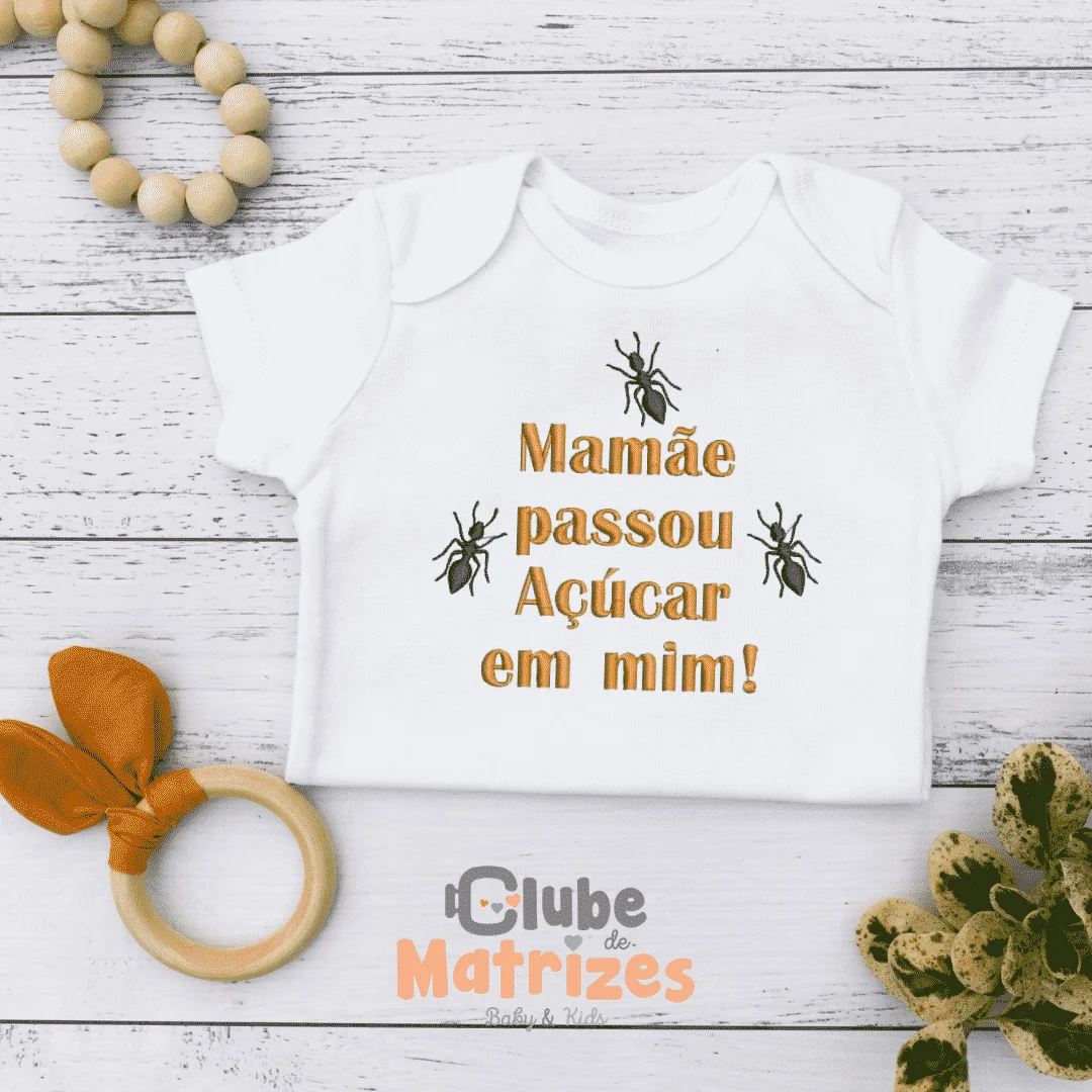 Matriz de Bordado - Frase divertida para Body 6