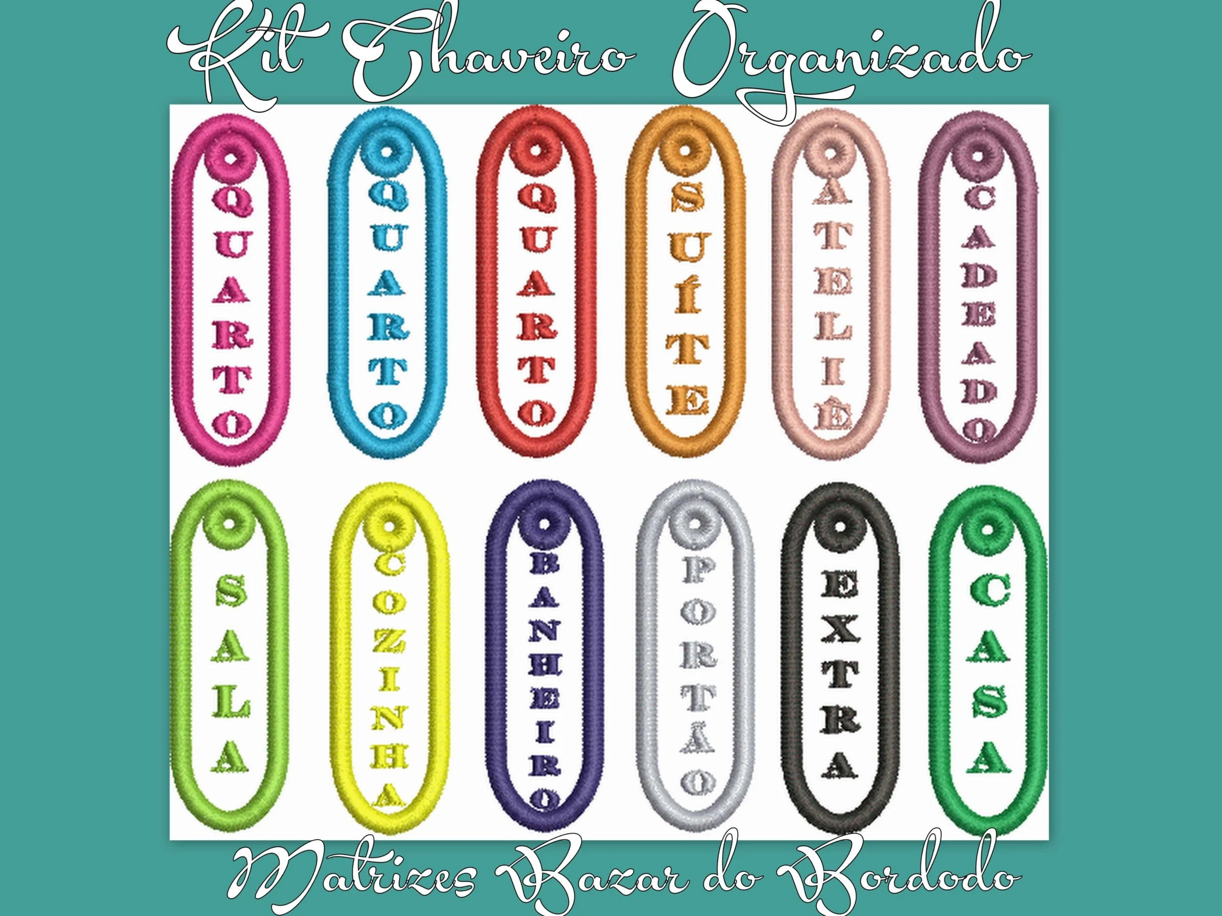 Projeto na Bordadeira - Kit Chaveiro Organizado