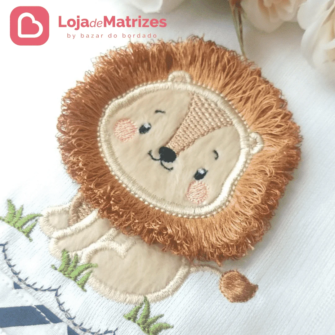 Matriz de Bordado - Leão Fringe - Carinha Leão Fringe
