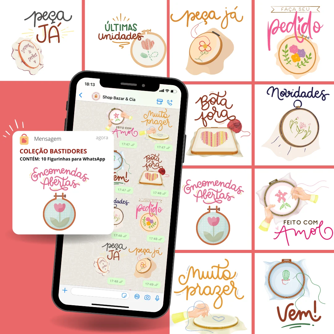 Figurinhas para WhatsApp | Coleção Bastidores