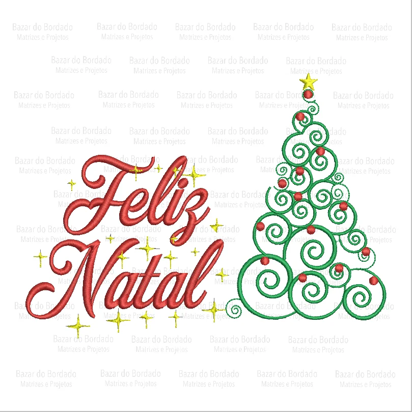 Matriz de Bordado - Árvore Feliz Natal
