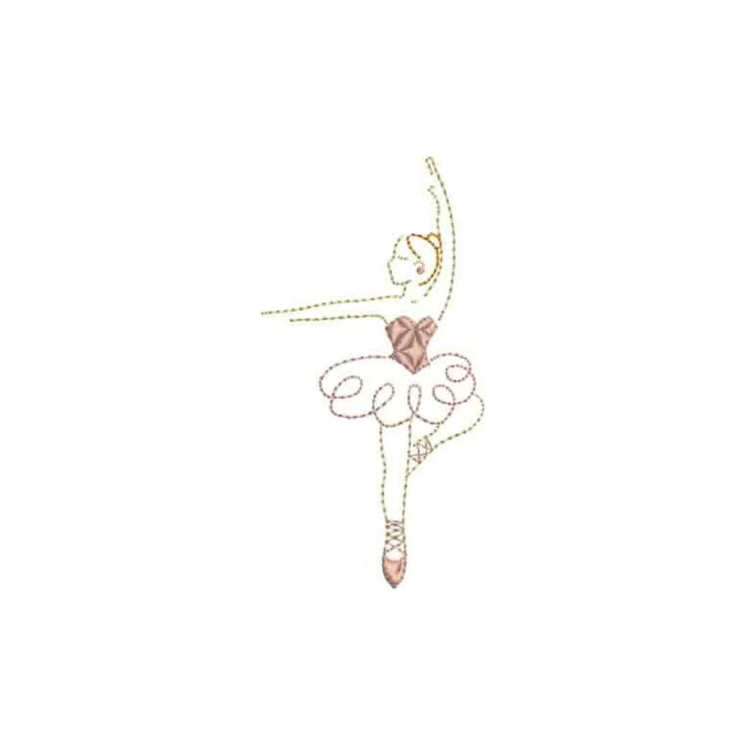 Matriz de Bordado - Bailarina Redwork 6