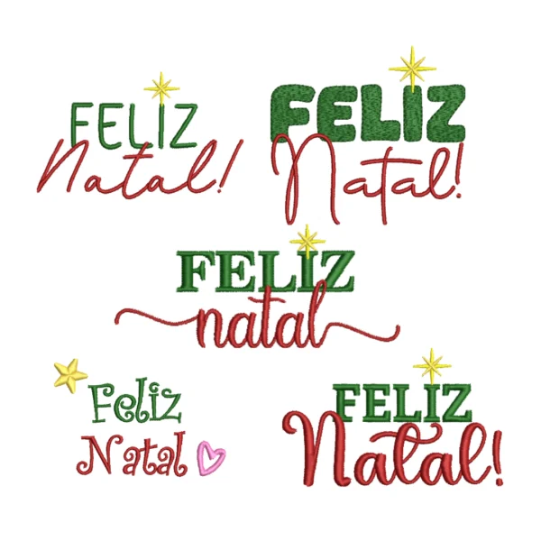 Matrizes de Bordado - Frases Feliz Natal
