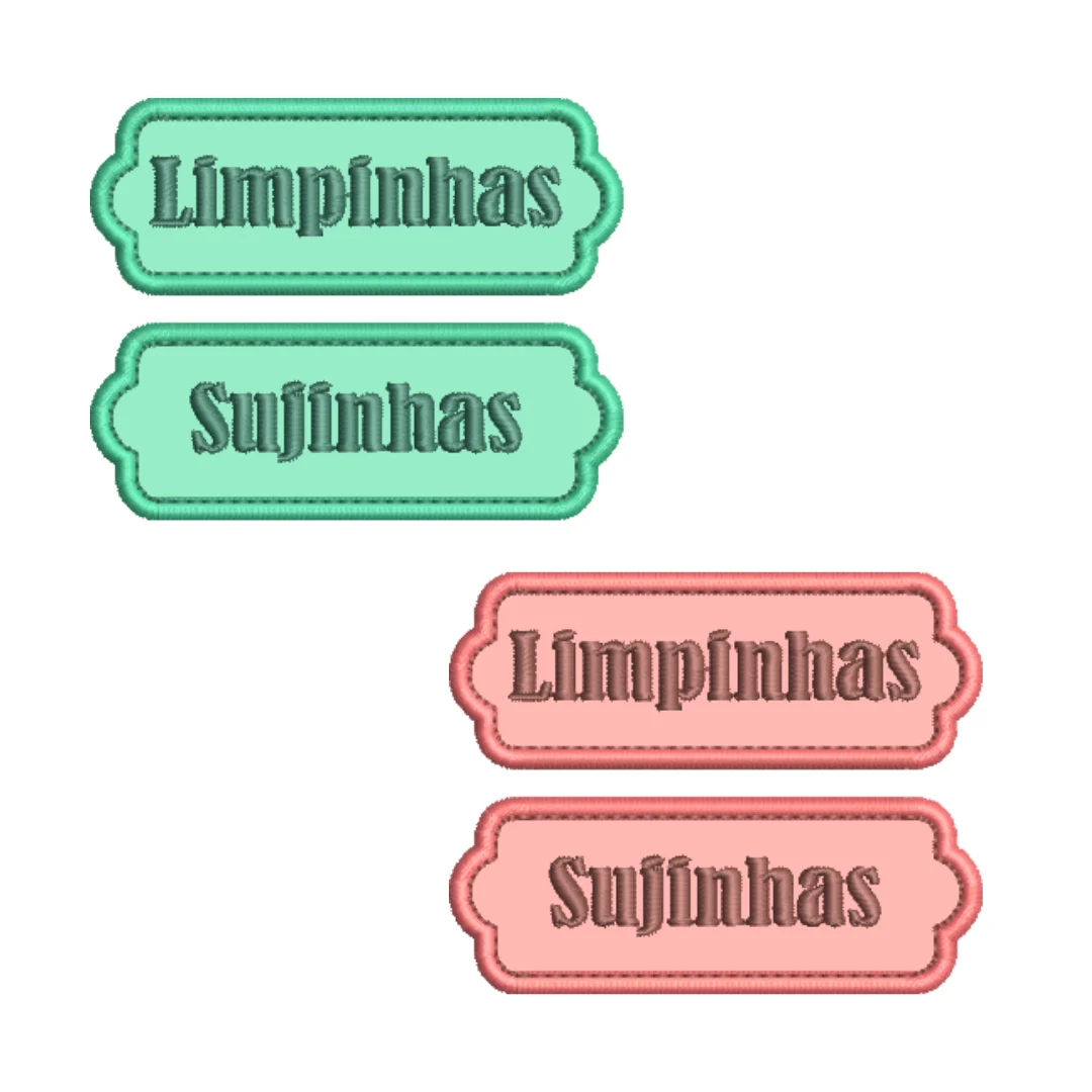Matrizes de Bordado - Tags Sujinhas e Limpinhas