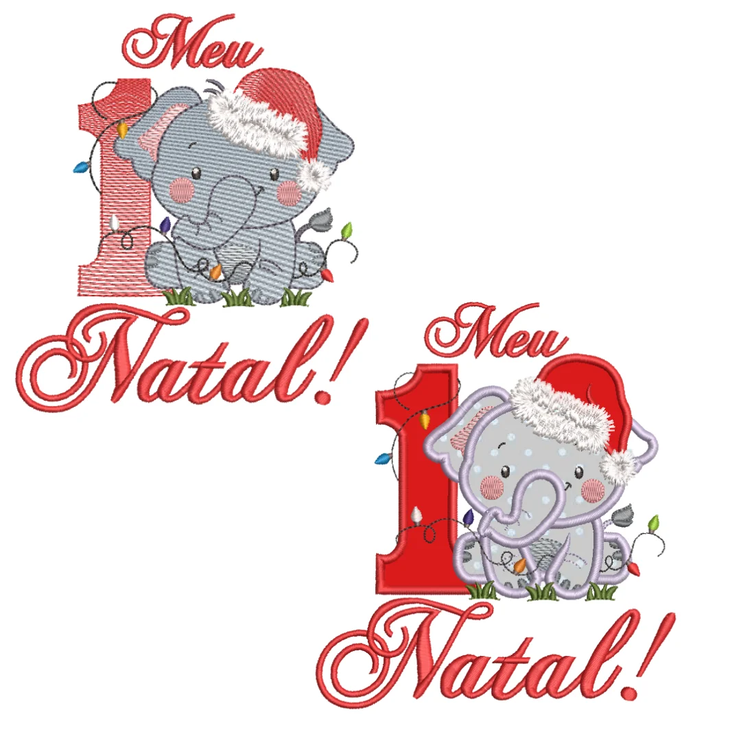 Matriz de Bordado - Meu Primeiro Natal Elefantinho