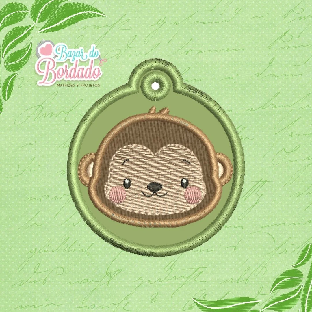 Projeto na Bordadeira - Chaveirinho Macaquinho