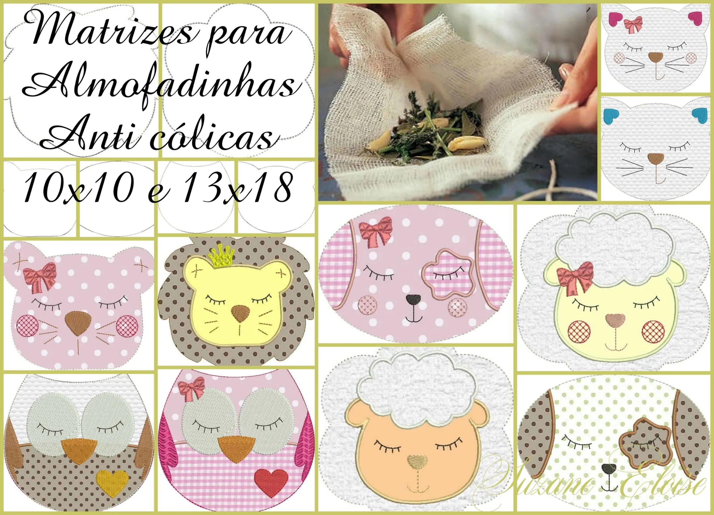 Projeto na Bordadeira - Pacote Almofadinhas AntiCólicas