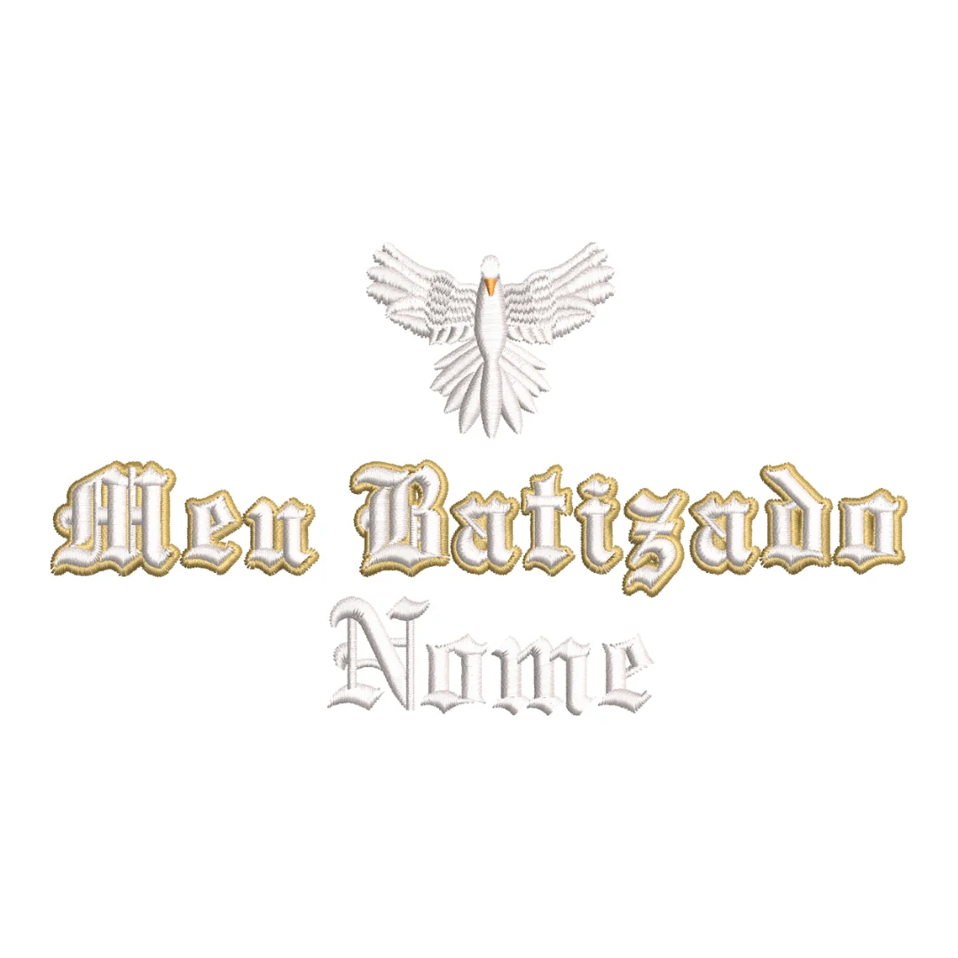 Matriz com Nome e Data | Sob encomenda [Modelo Meu Batizado] - Fonte: English Village