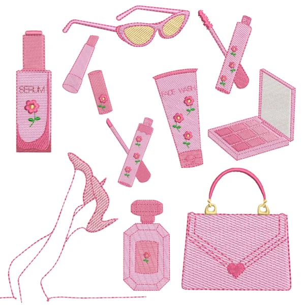 Matrizes de Bordado - Kit Feminino Rosa