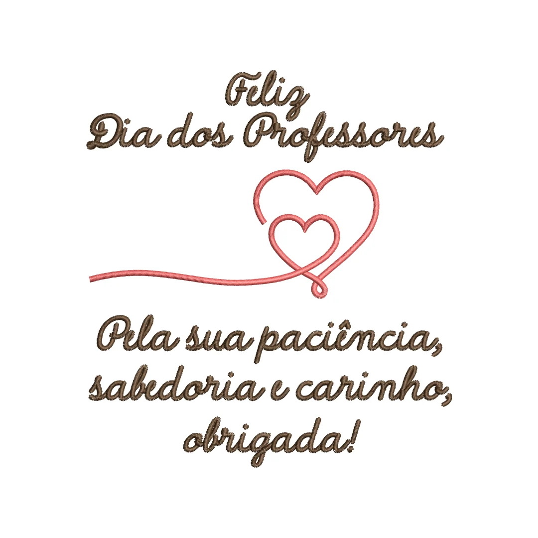 Matriz de Bordado - Frase: agradecimento professor