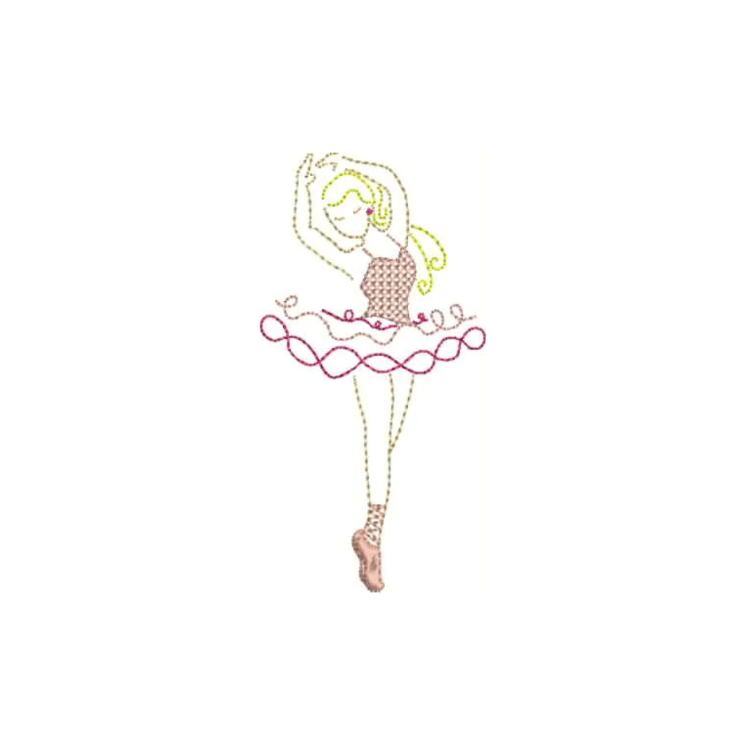 Matriz de Bordado - Bailarina Redwork 1