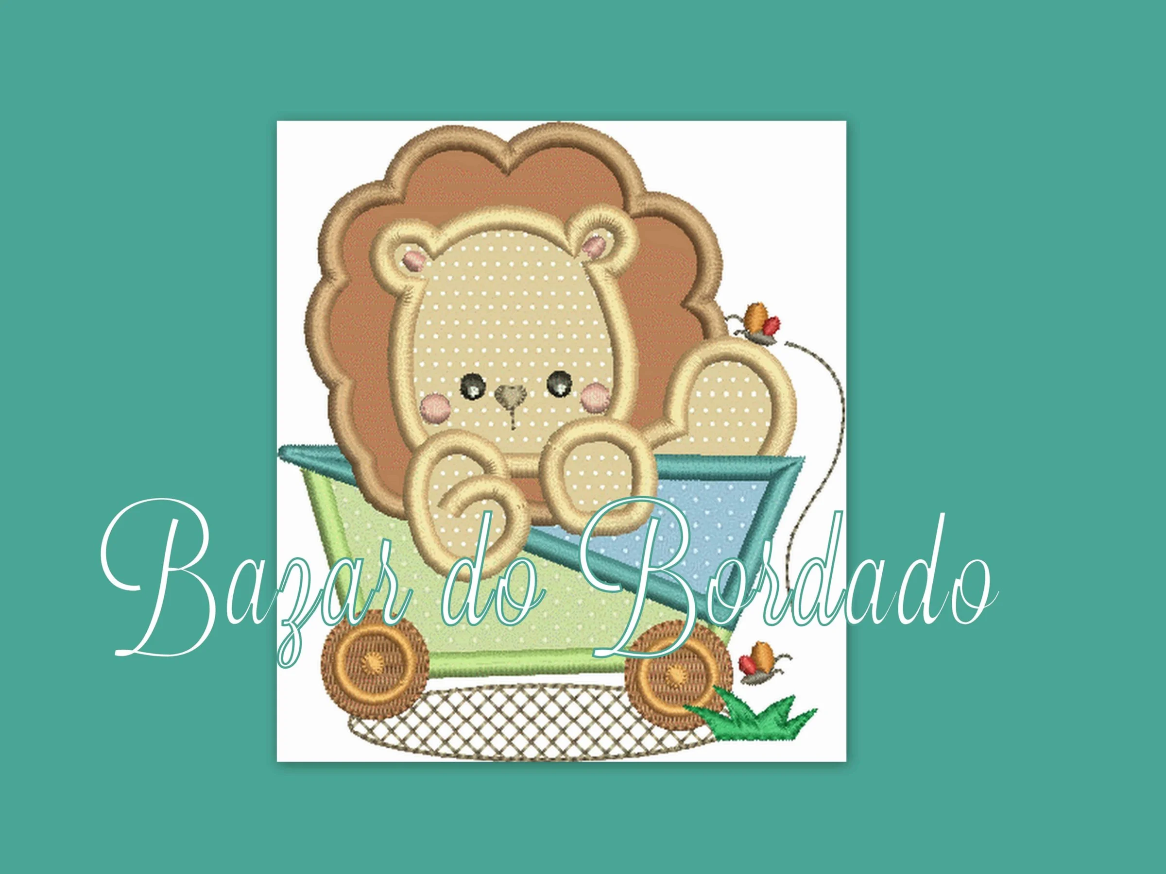 Matrizes de Bordado - Leão no Carrinho