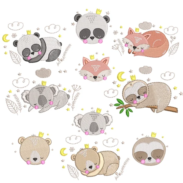 Matrizes de Bordado - Coleção Animais Dorminhocos