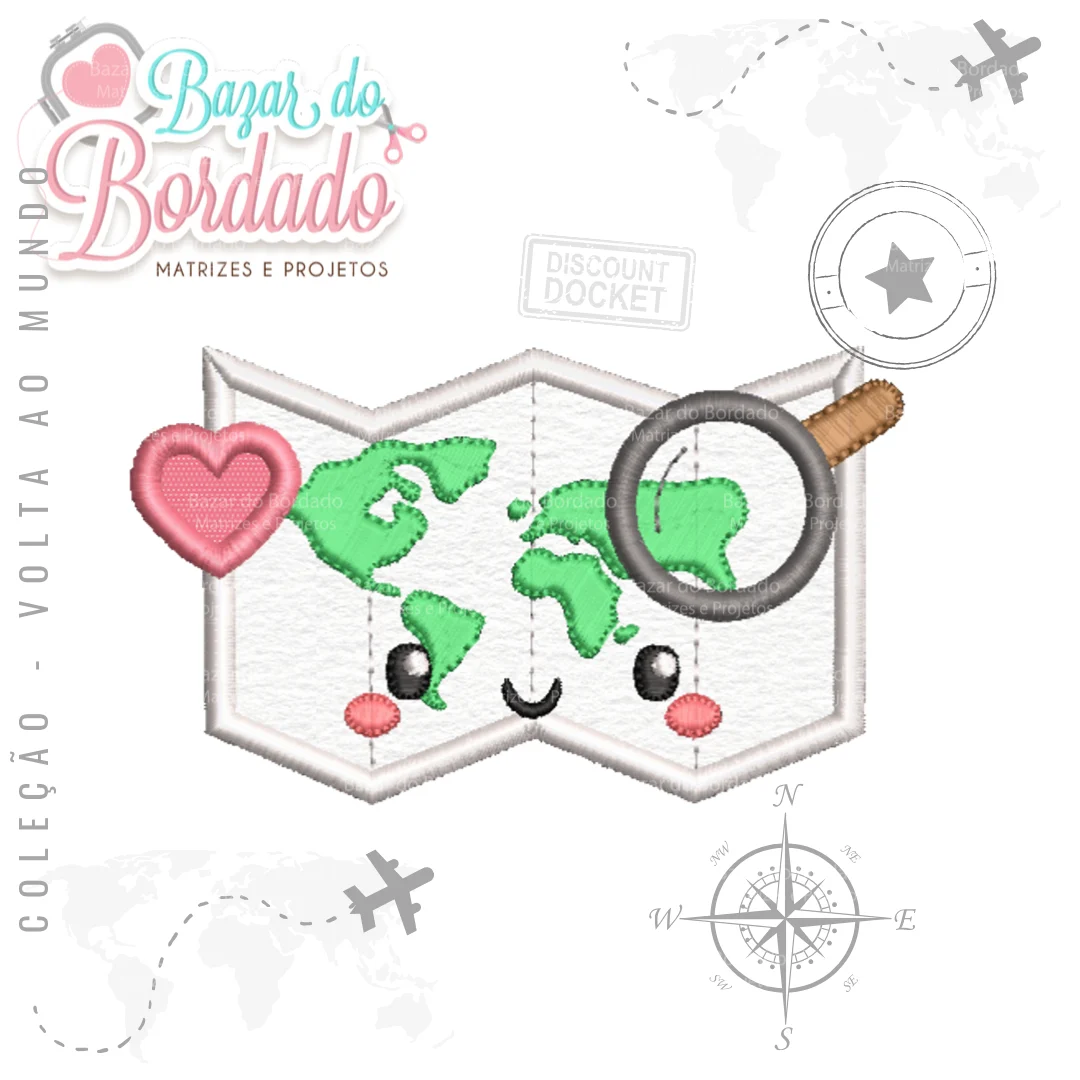 Matriz de Bordado - Mapa Mundi