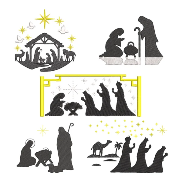 Matrizes de Bordado - Silhuetas de Natal