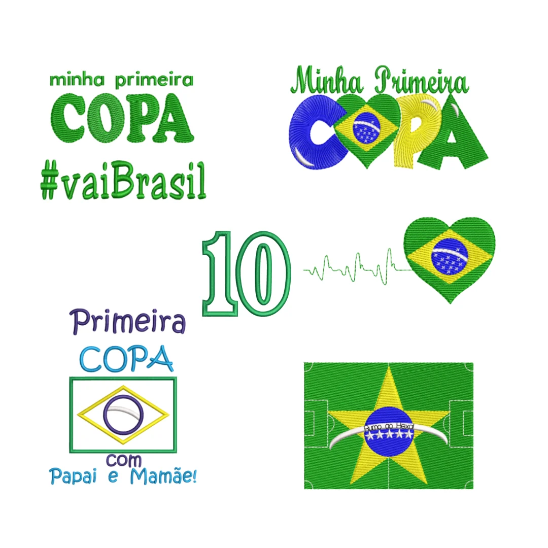 Kit de Matrizes de Bordado para Copa - Primeira Copa