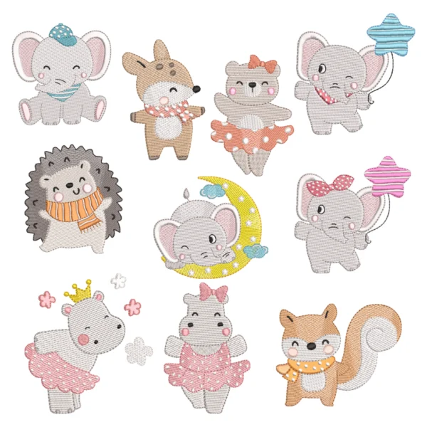 Matrizes de Bordado - Animais Felizes