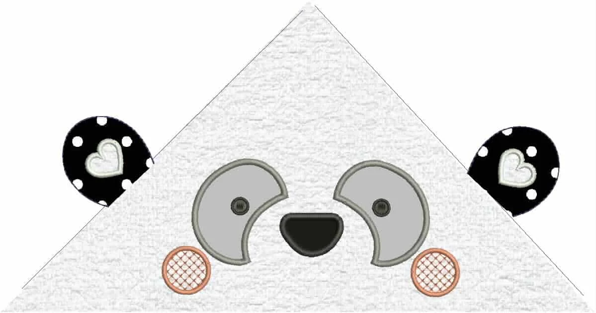 Projeto na Bordadeira - Panda para Capuz