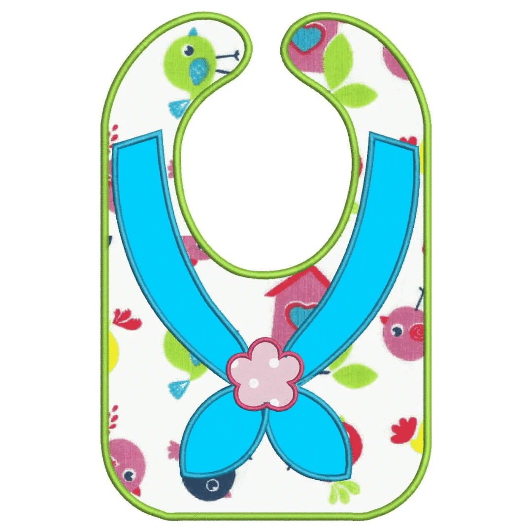 Projeto na Bordadeira - Babador LENÇO FLOR com contorno