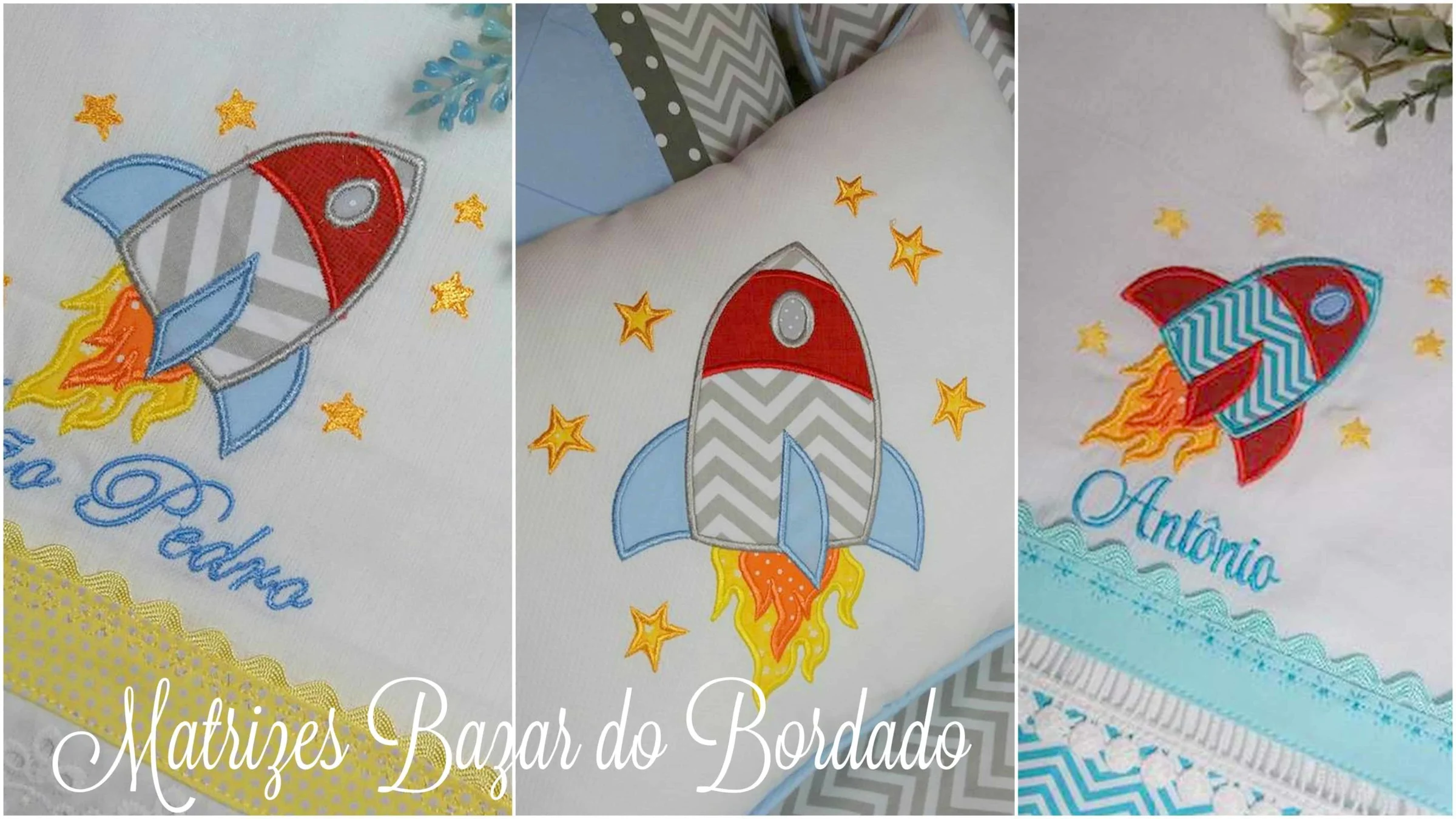 Matrizes de Bordado - Foguete 3 Tamanhos