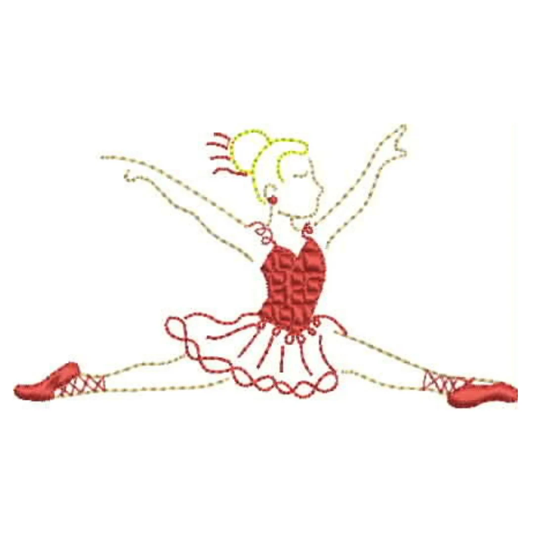 Matriz de Bordado - Bailarina RedWork 4