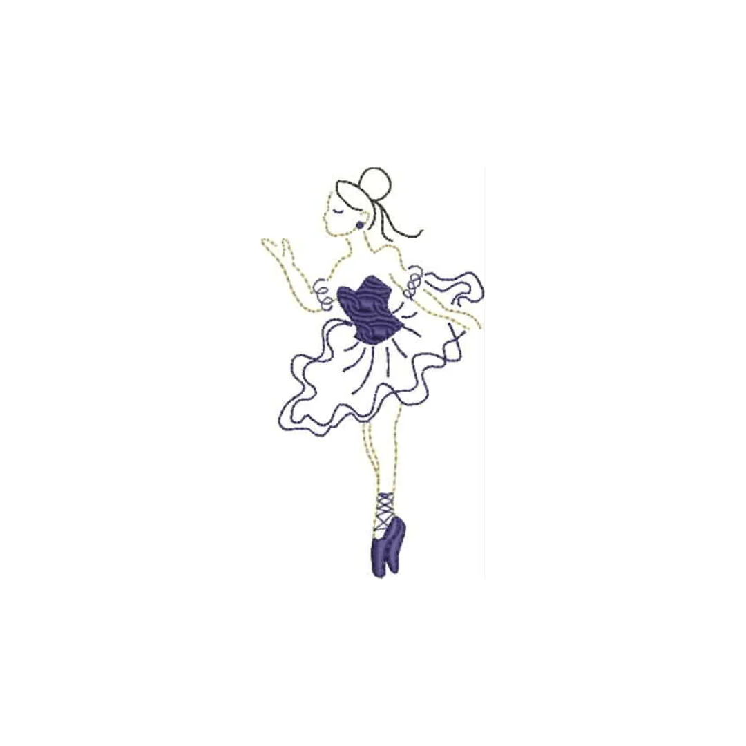 Matriz de Bordado - Bailarina Redwork 10