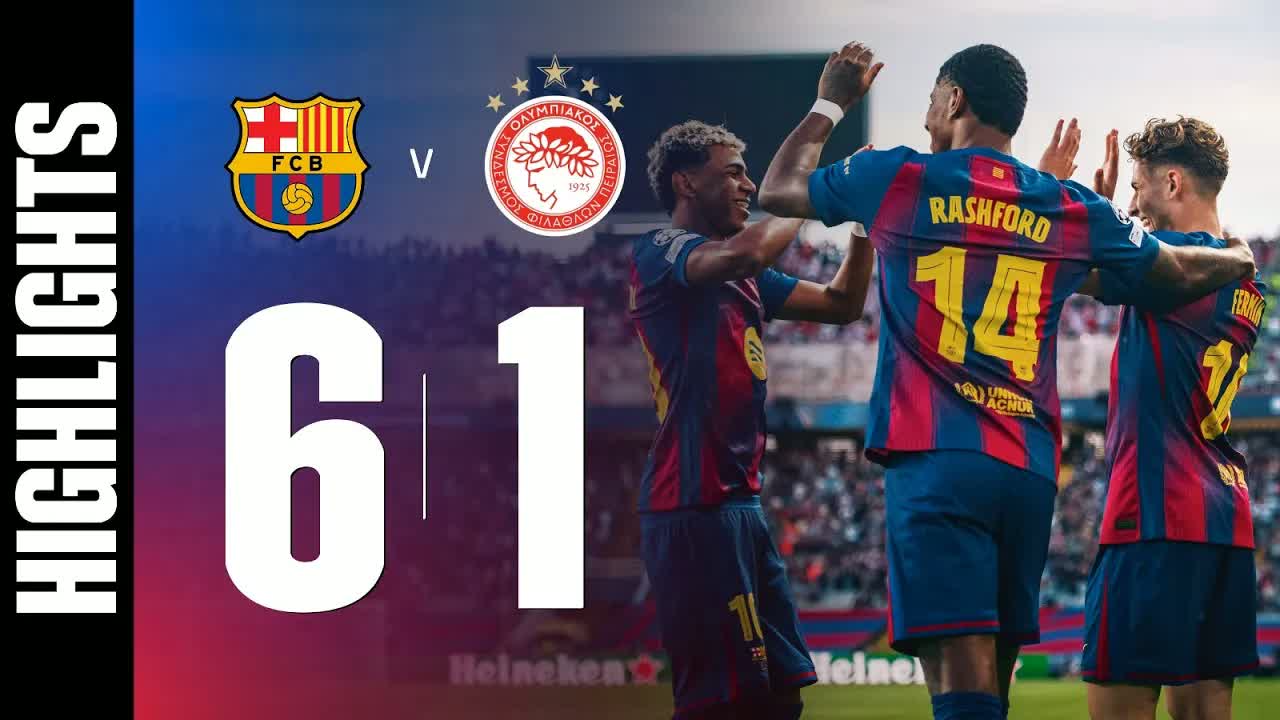 HIGHLIGHTS | FC BARCELONA 6 vs 1 OLYMPIACOS | UEFA CHAMPIONS LEAGUE 🔵🔴
