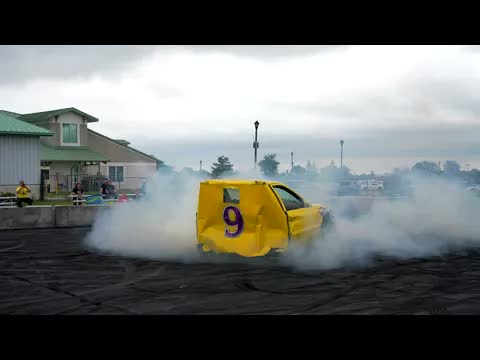 Half a Car Making Donuts