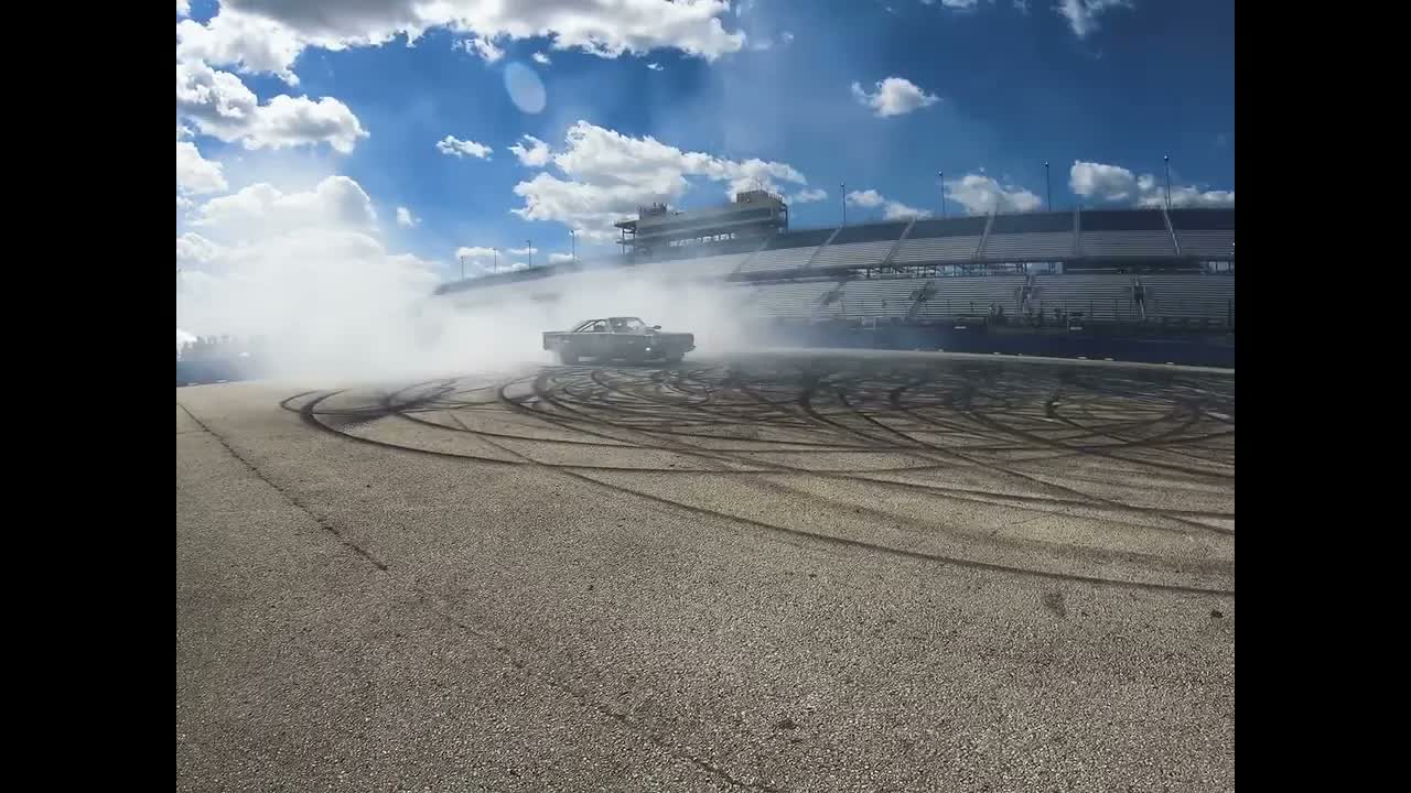 Burnin’ rubber! The burnout pit didn’t disappoint