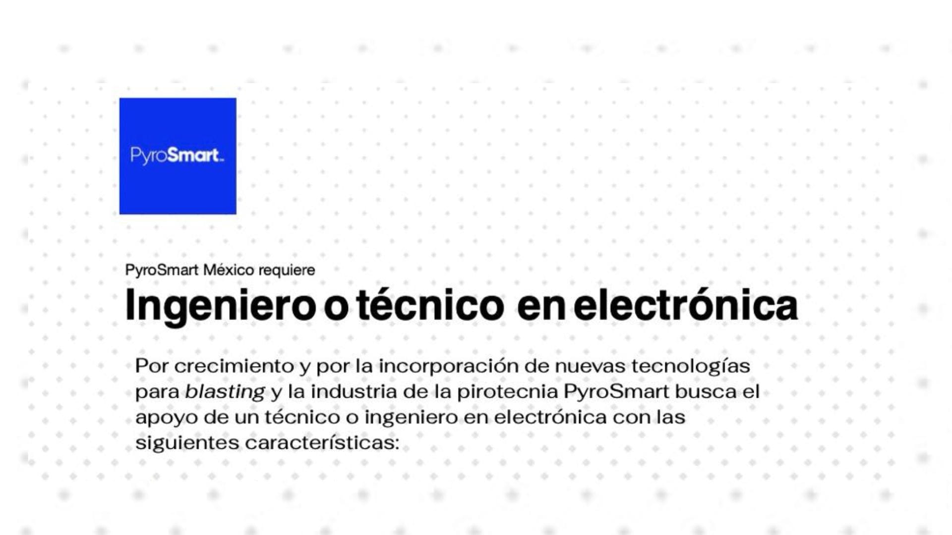 Vacante en PyroSmart: Especialista en Electrónica