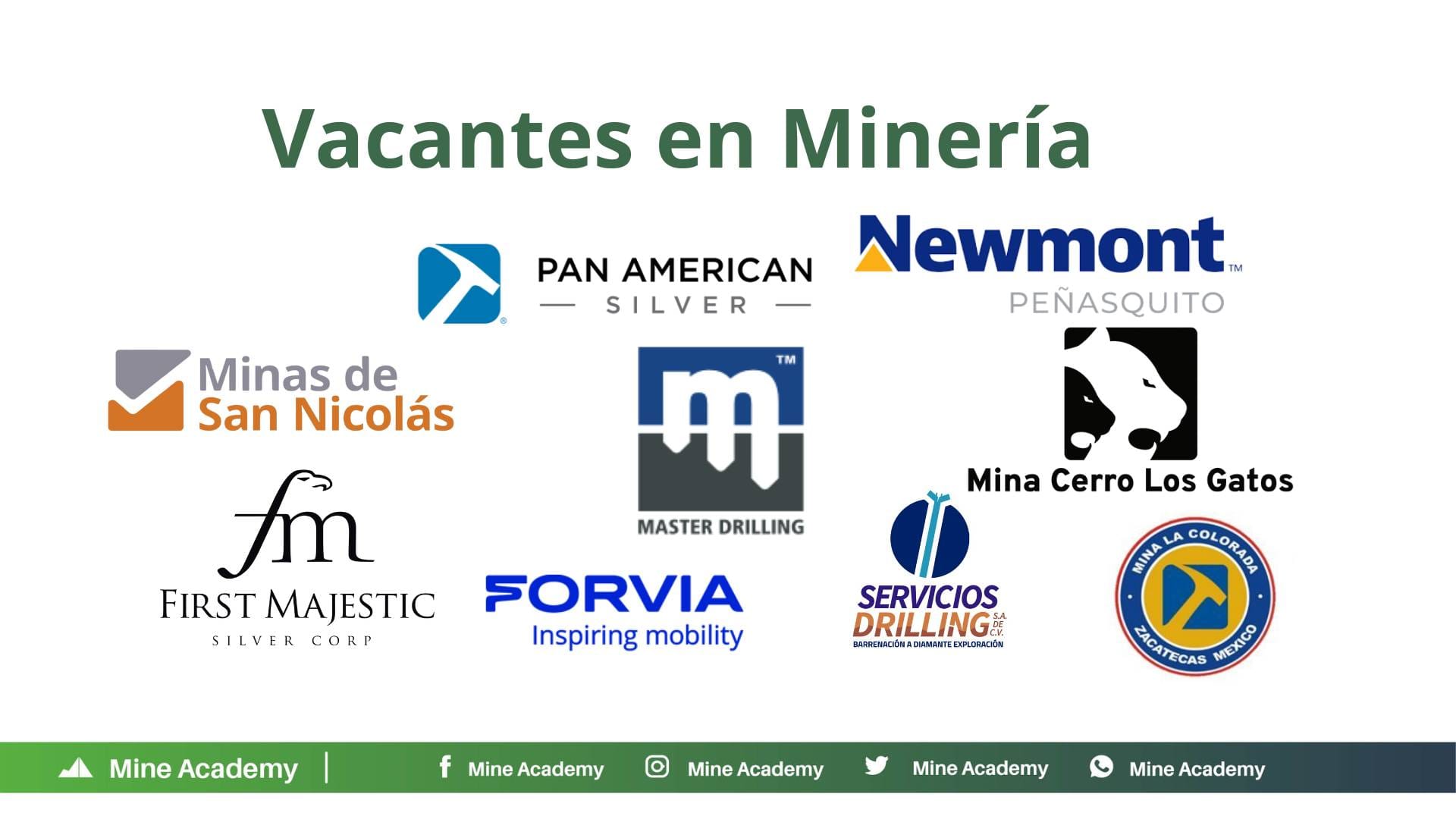 Puestos vacantes en compañías Mineras y Proveedoras.