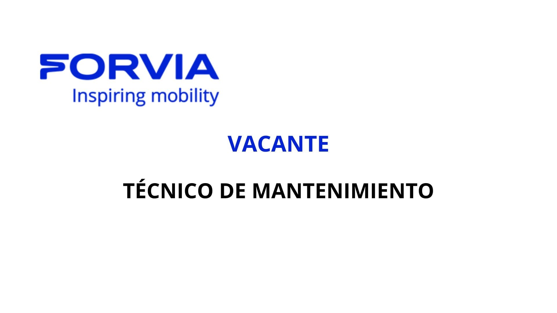 Oportunidad Laboral FORVIA