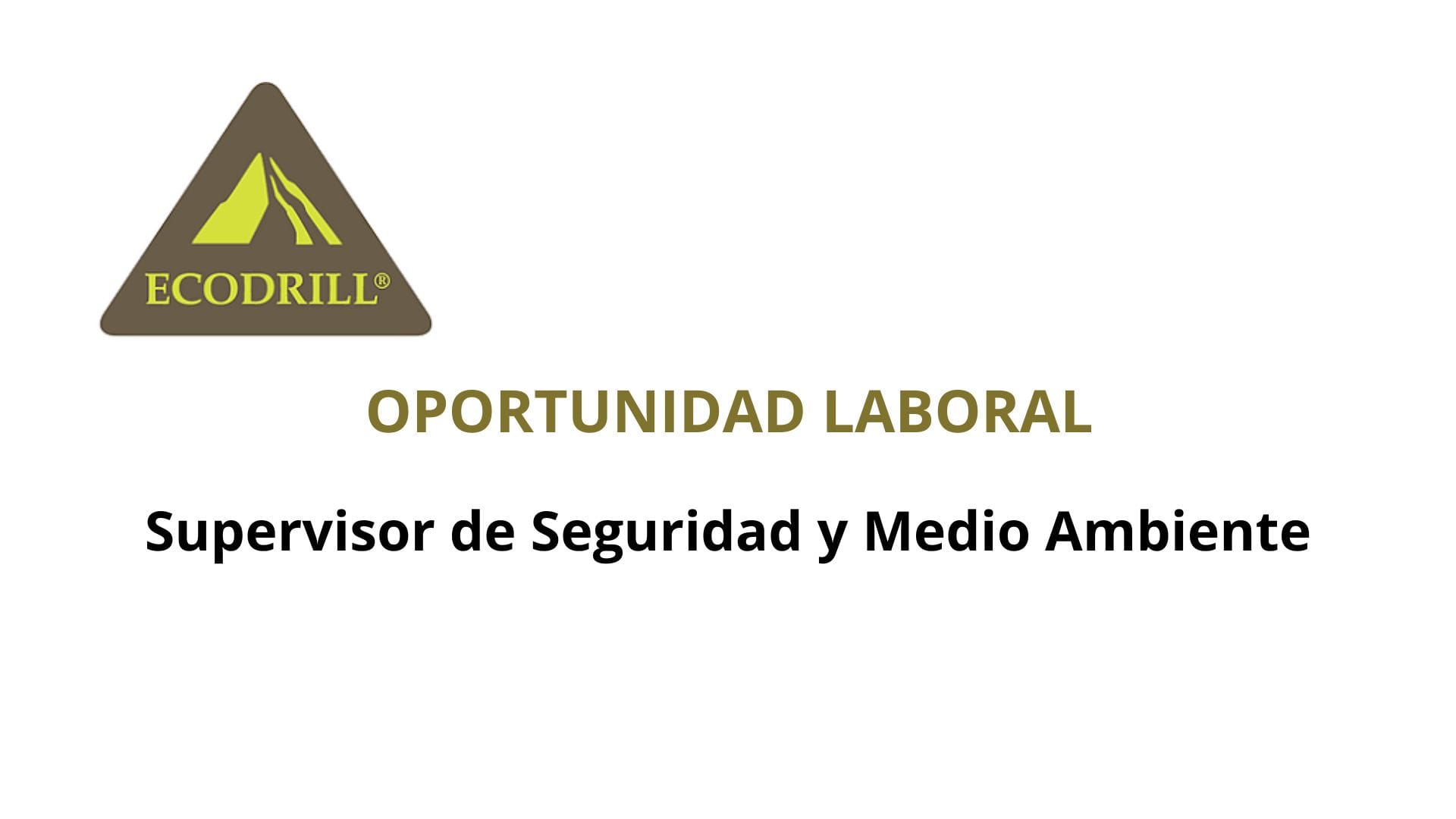 Oportunidad Laboral ECODRILL