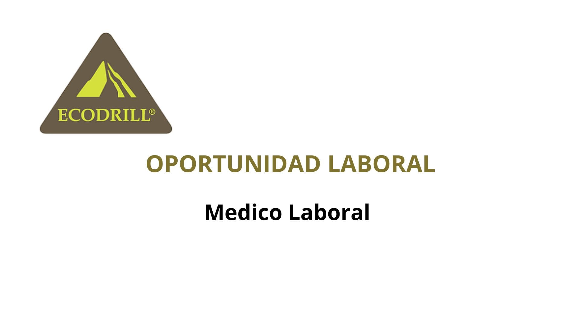 Oportunidad Laboral ECODRILL