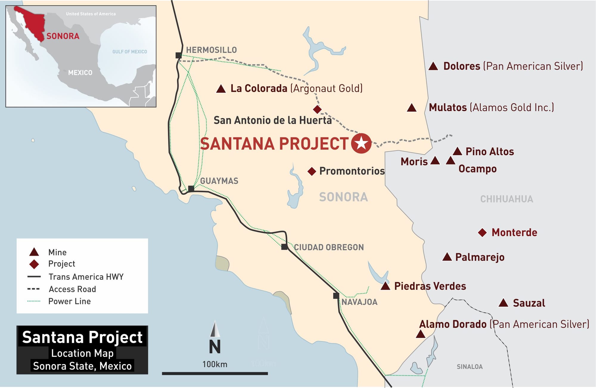 Minera Alamos Inc. Actualiza plan de desarrollo de la mina Santana en Sonora, México.