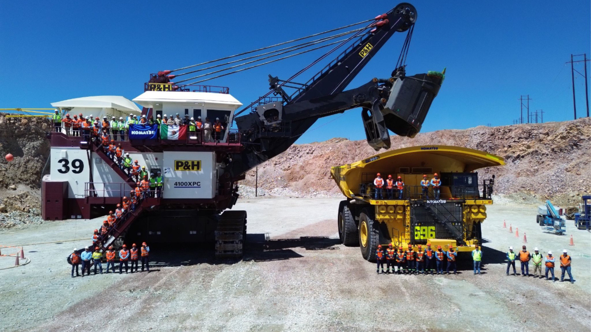 Komatsu Mexico delivered P&H 4100 XPC-AC shovel to Grupo Mexico's Buenavista del Cobre unit,