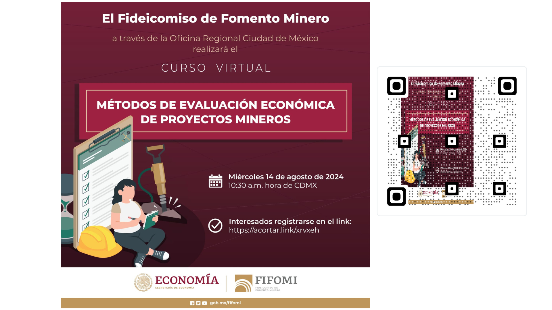 El Fideicomiso de Fomento Minero invita a curso virtual.