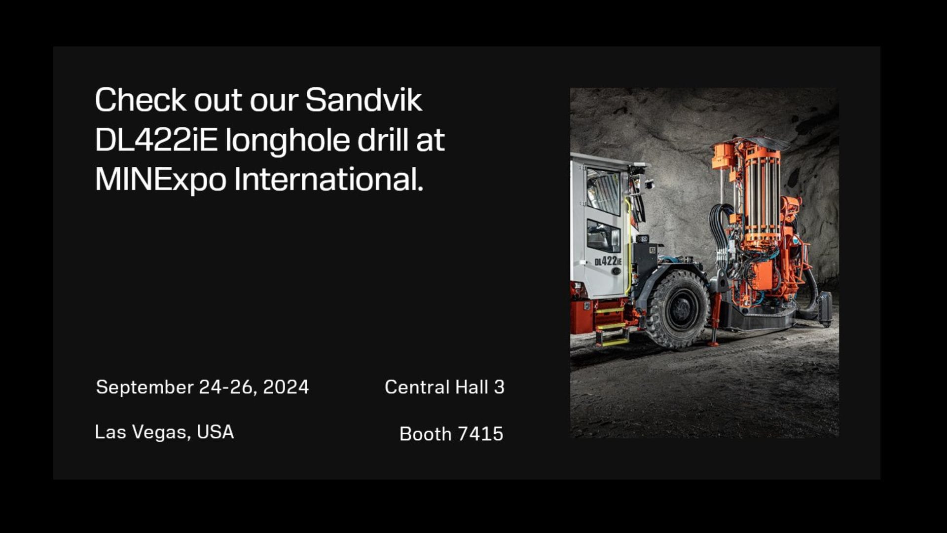 Descubre las Innovaciones del Sandvik DL422iE en MINExpo INTERNATIONAL