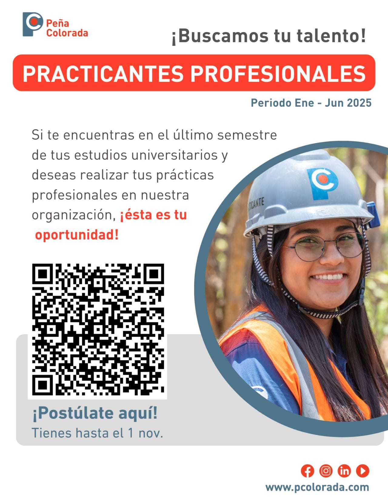 Peña Colorada busca practicantes profesionales