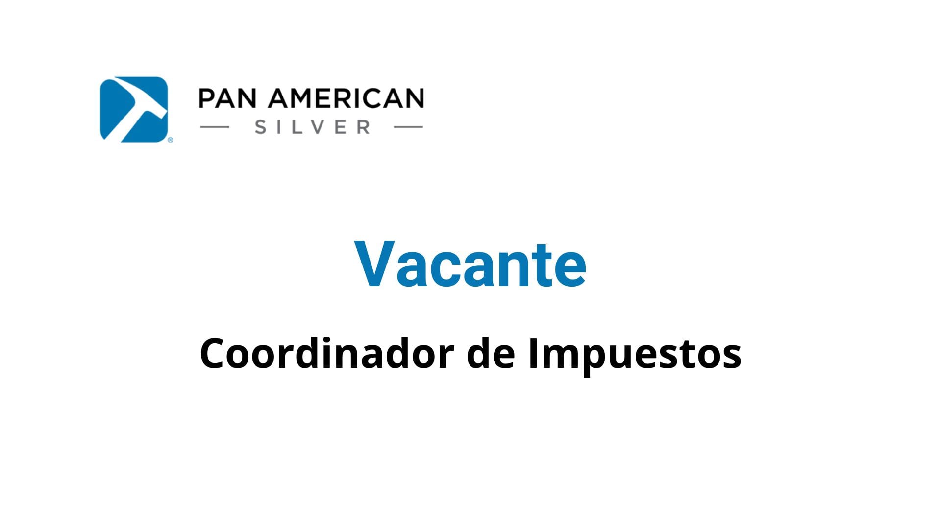 Oportunidad Laboral Pan American Silver