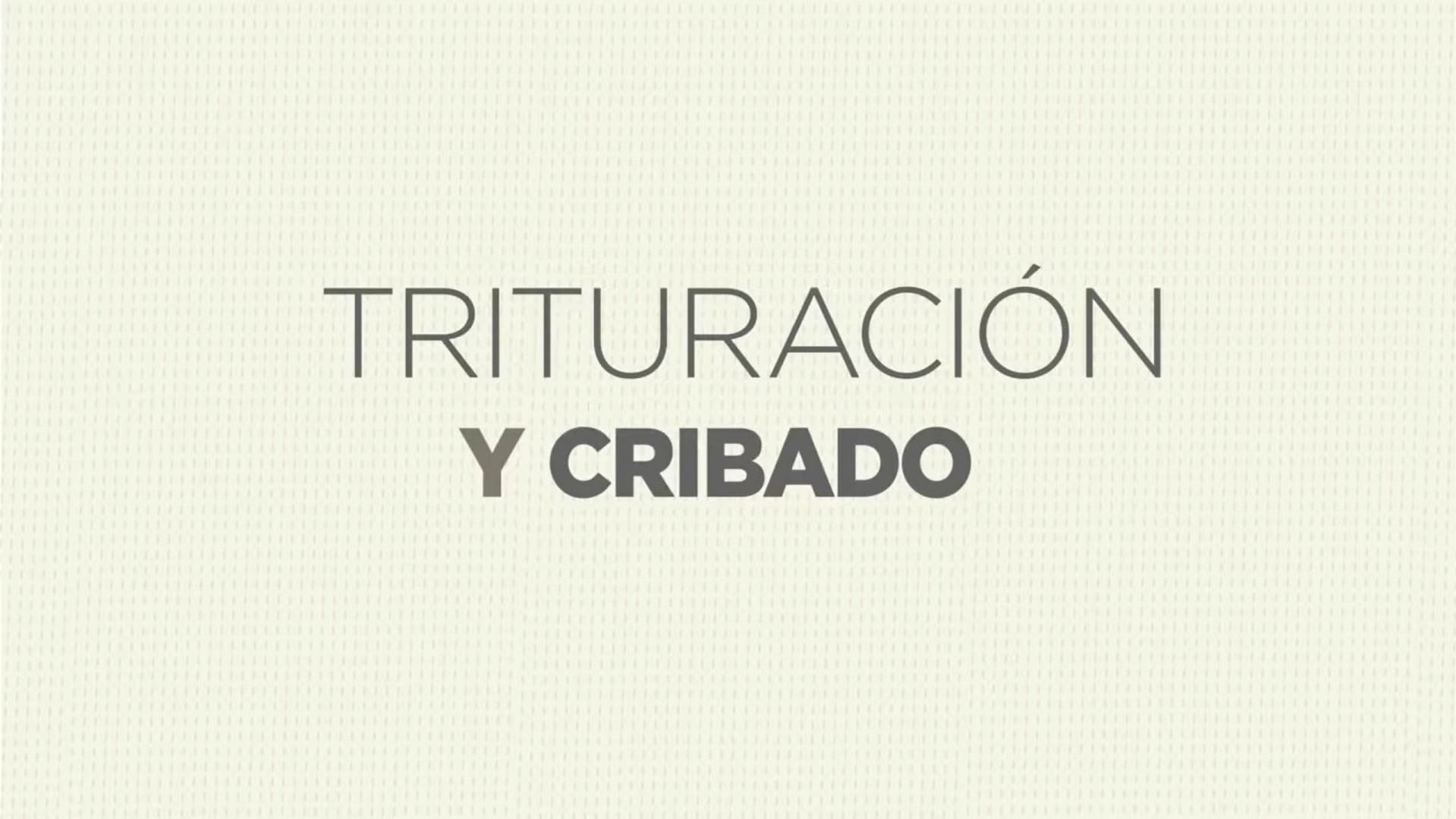 Trituración y Cribado.