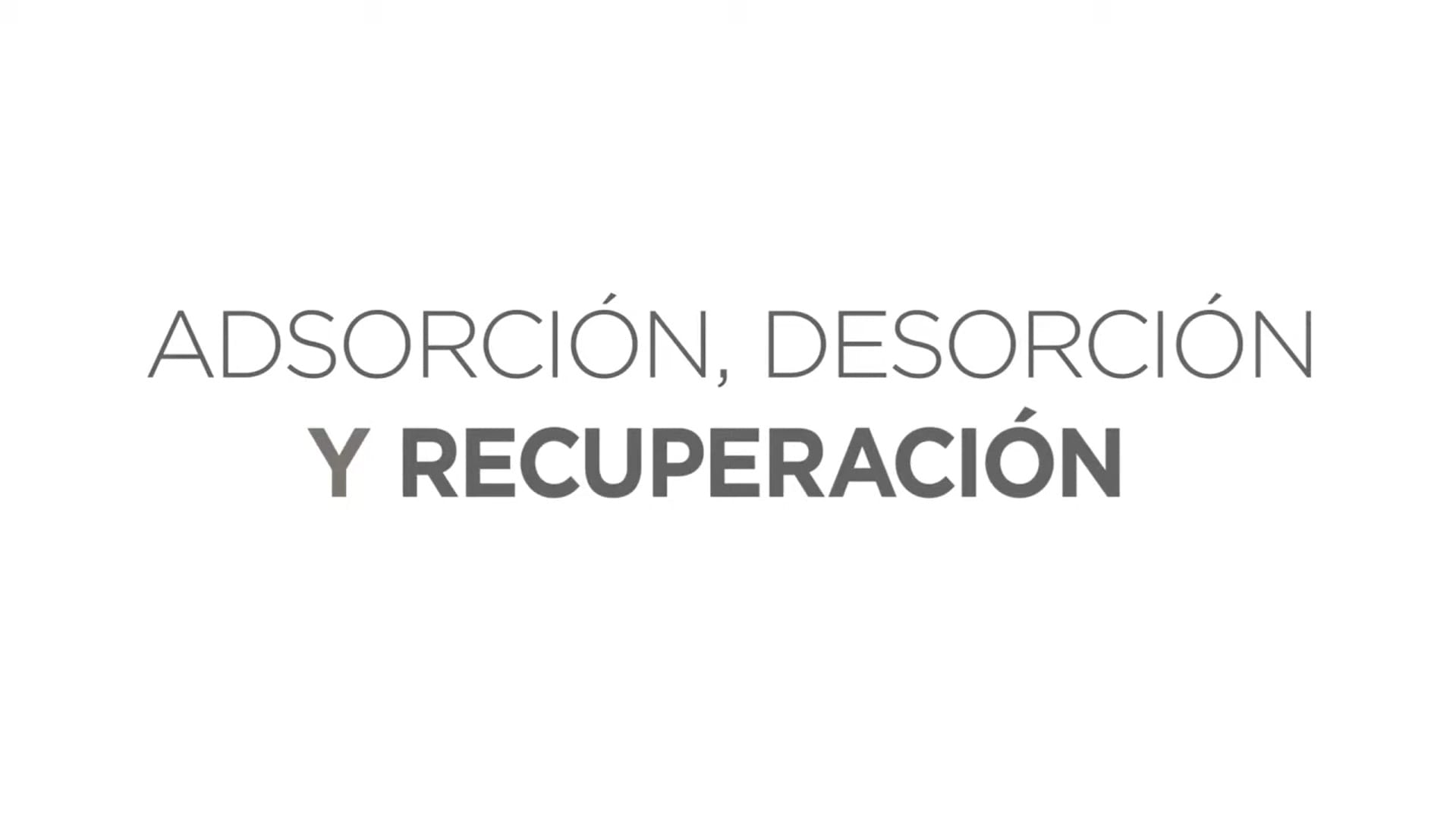 Adsorción, Desorción y Recuperación.