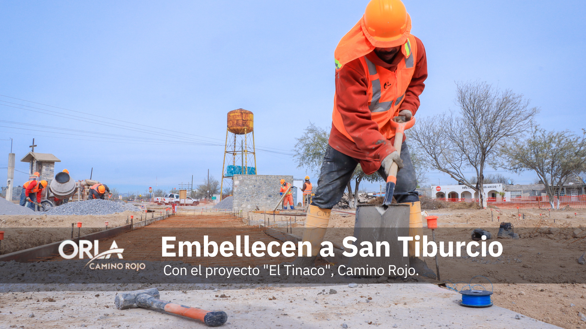 Avance en el embellecimiento de San Tiburcio con el proyecto "El Tinaco", Camino Rojo