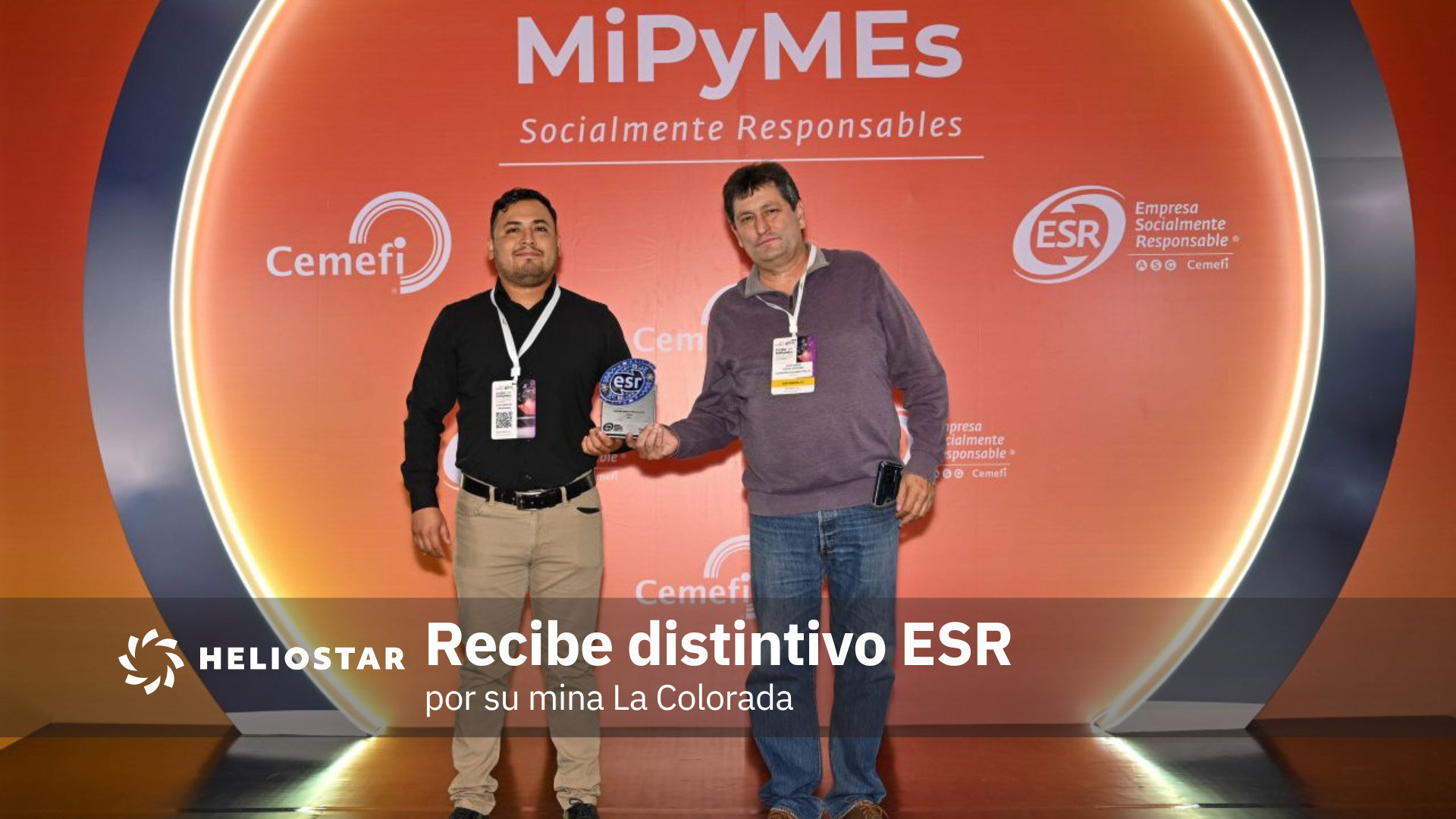 Heliostar Metals recibe distintivo ESR por su mina La Colorada