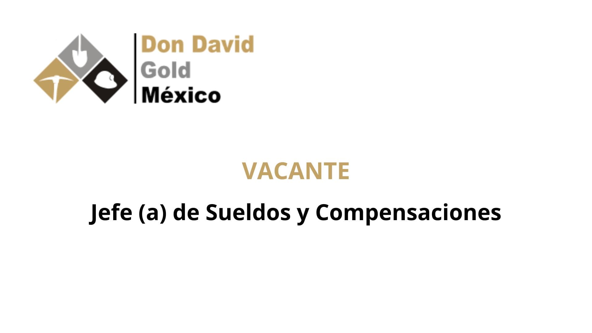 Oportunidad Laboral Don David Gold