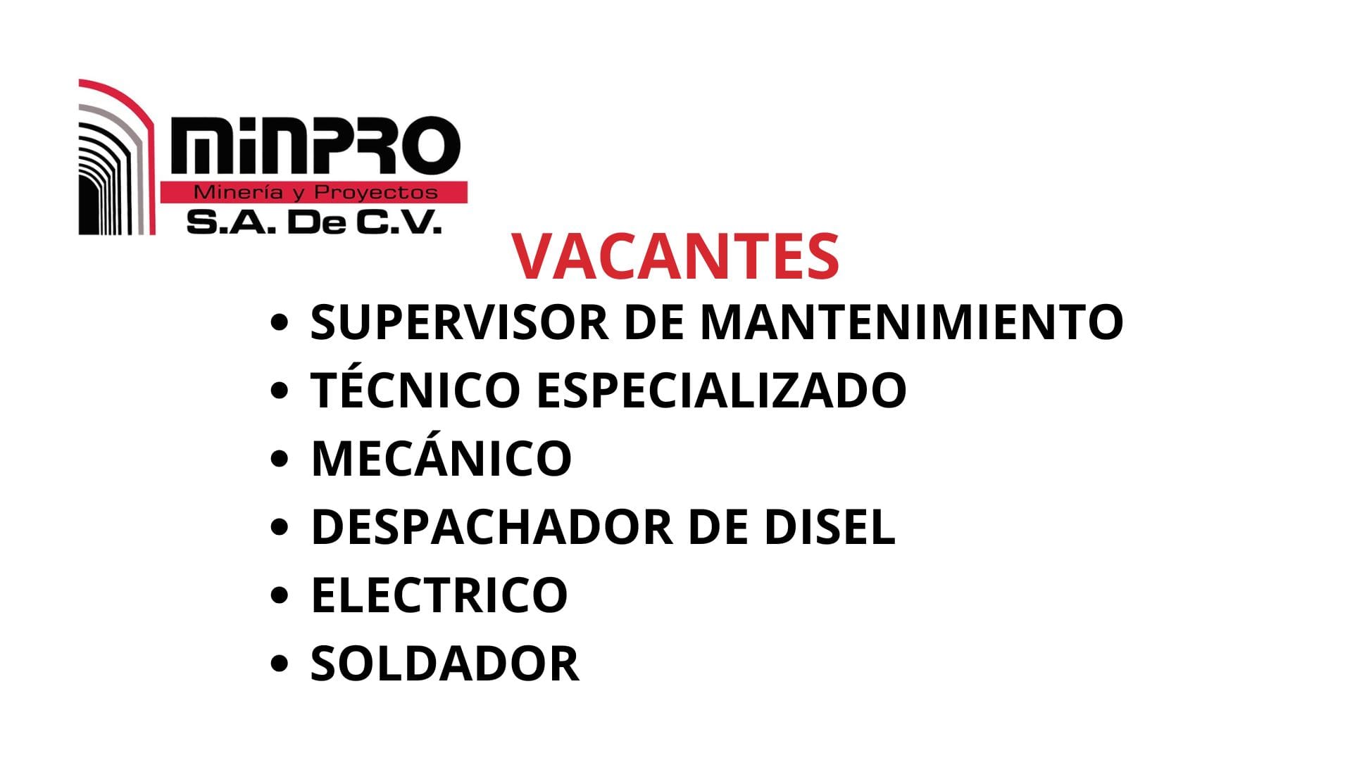 Oportunidad Laboral MINPRO