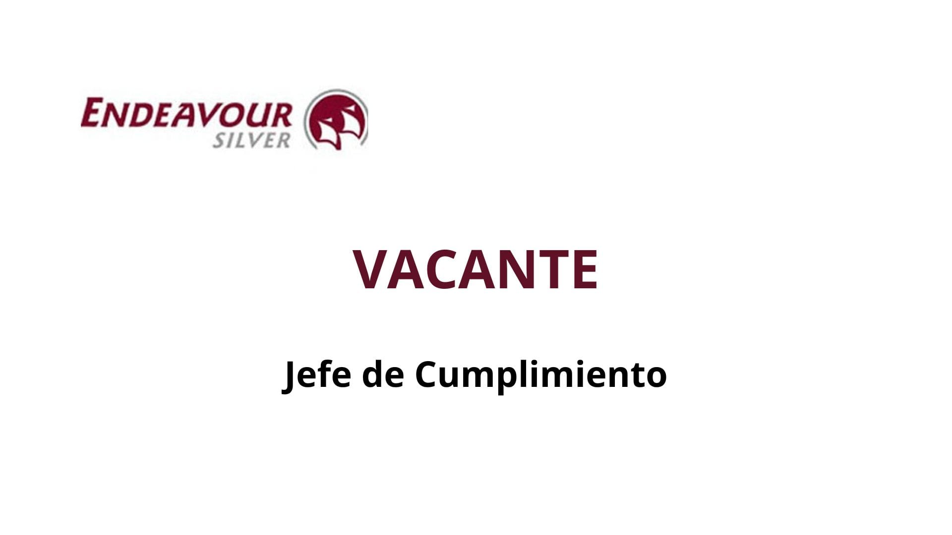 Oportunidad Laboral Endeavour Silver