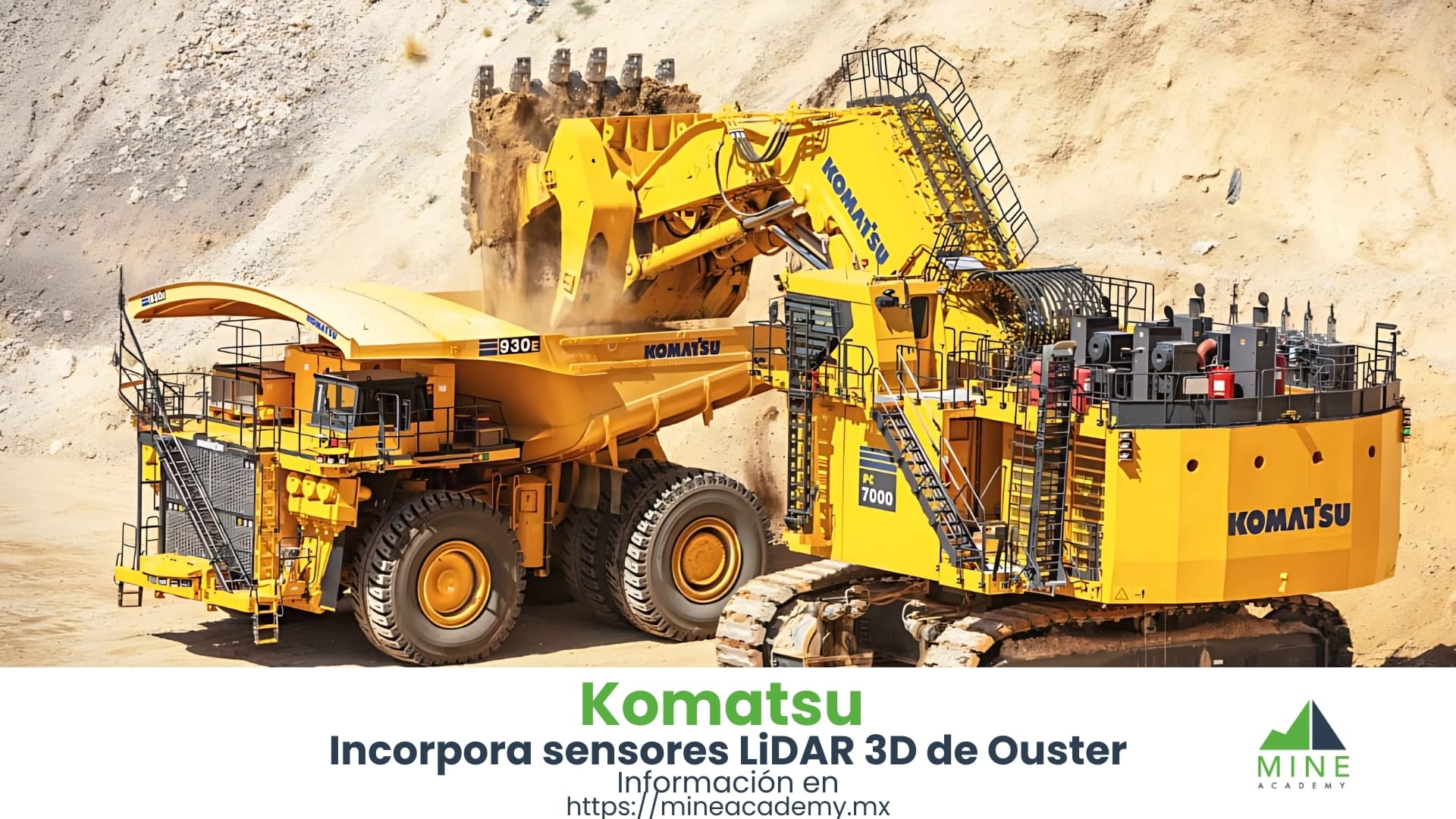 Komatsu incorpora sensores LiDAR 3D de Ouster en su plataforma de autonomía minera